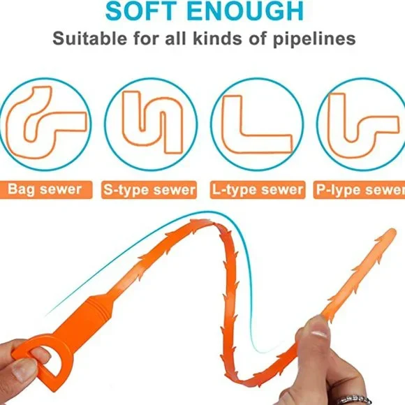 AUSSUA 25 Inch Hair Drain Cleaner Tool, 20 Inch Drain Clog Remover Tool, 5 Pack - Picture 4 of 5